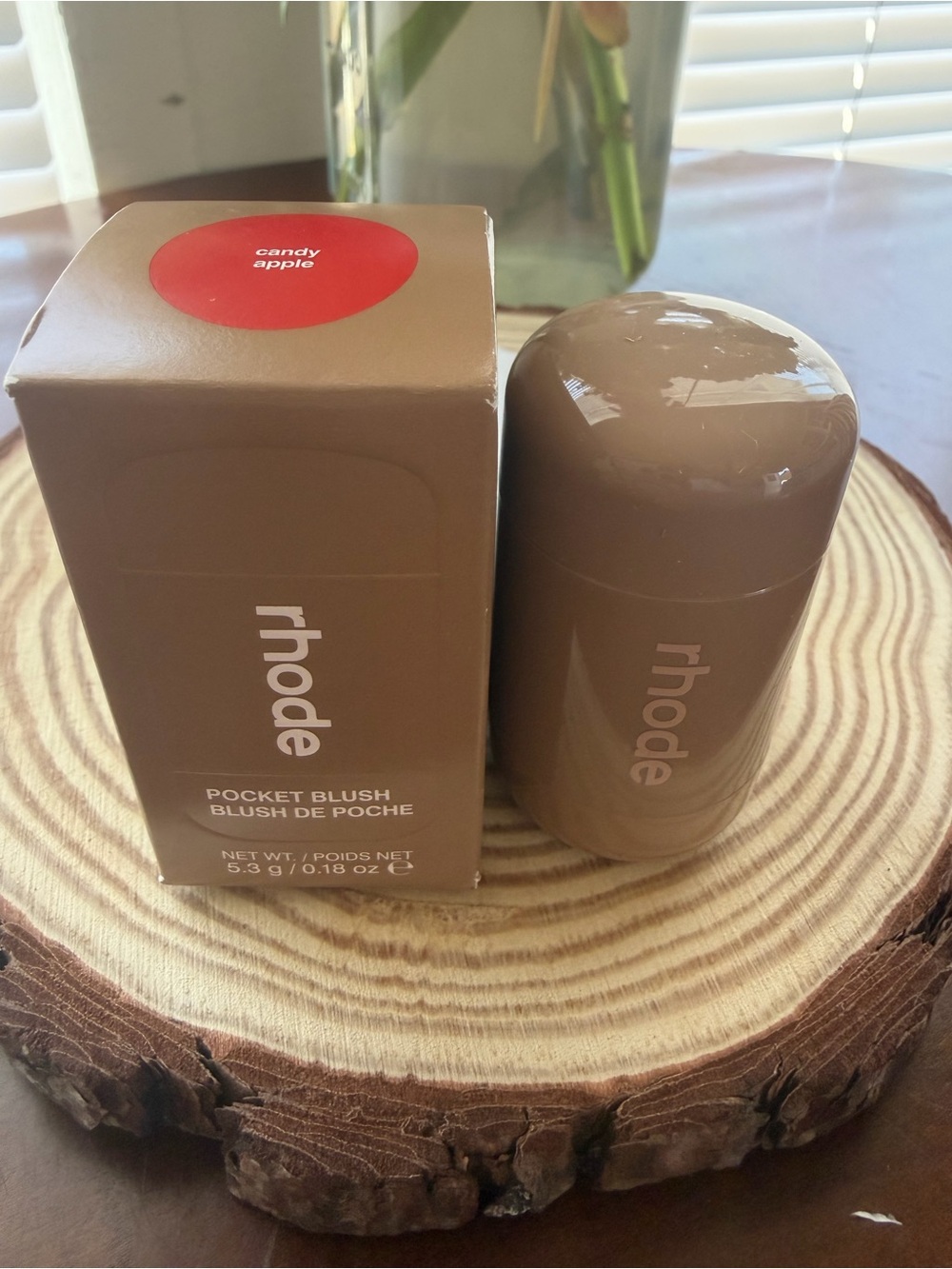RHODE Pocket Blush Stick in Candy Apple - Brown Case